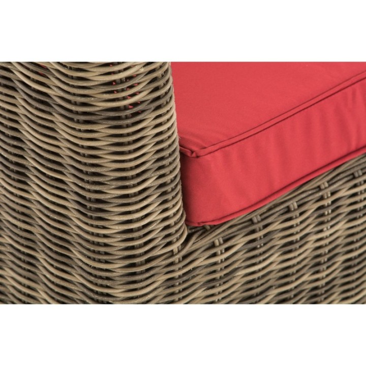 3er Sofa Mandal Rubinrot