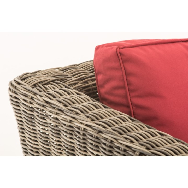 3er Sofa Mandal Rubinrot