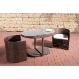Sitzgruppe Bayamo Flachrattan Cremeweiß