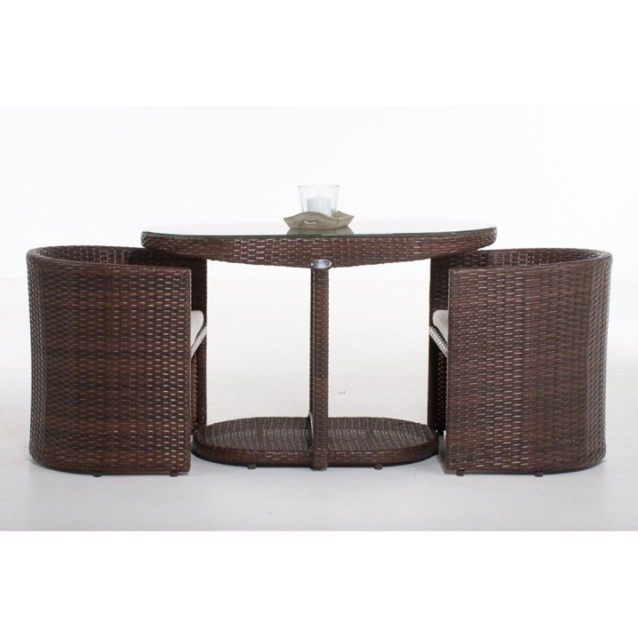 Sitzgruppe Bayamo Flachrattan Cremeweiß