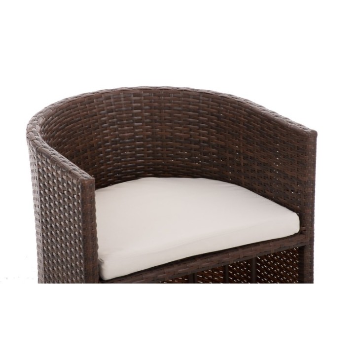 Sitzgruppe Bayamo Flachrattan Cremeweiß