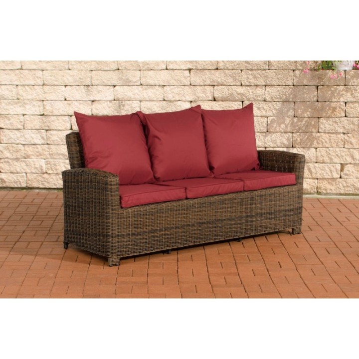 Sofa 3er Fisolo Rubinrot 5mm