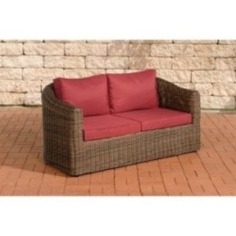 2er-Sofa Bergen Rubinrot 5mm