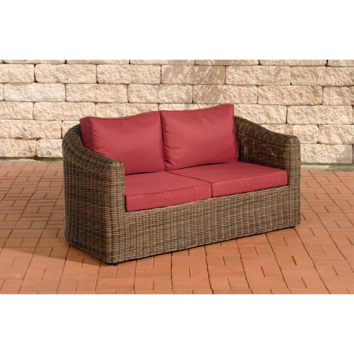 2er-Sofa Bergen Rubinrot 5mm