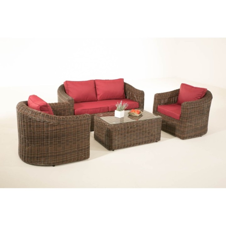 Gartengarnitur Bergen Rubinrot 5mm