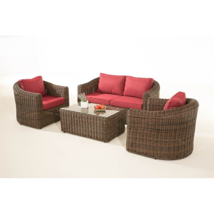 Gartengarnitur Bergen Rubinrot 5mm