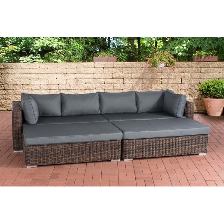 Loungebed Terrassa Eisengrau