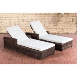 Set Sonnenliegen Massa Cremeweiss