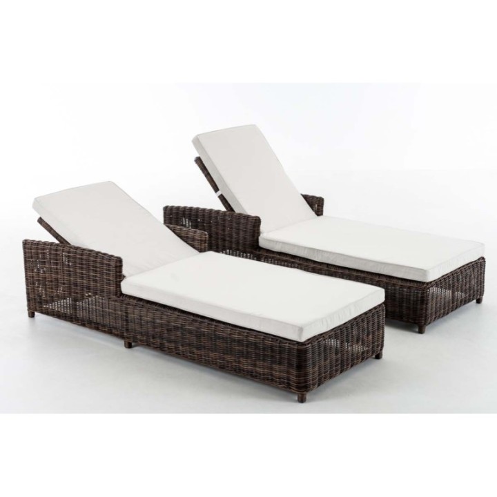 Set Sonnenliegen Massa Cremeweiss