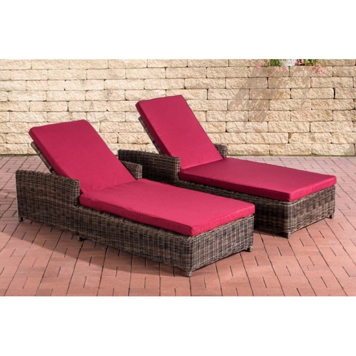 Set Sonnenliegen Massa Rubinrot