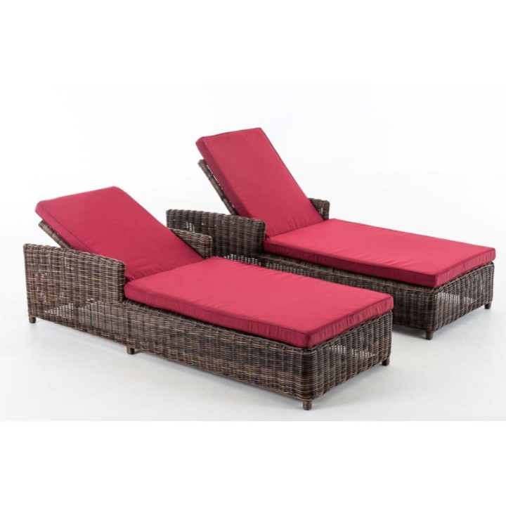 Set Sonnenliegen Massa Rubinrot