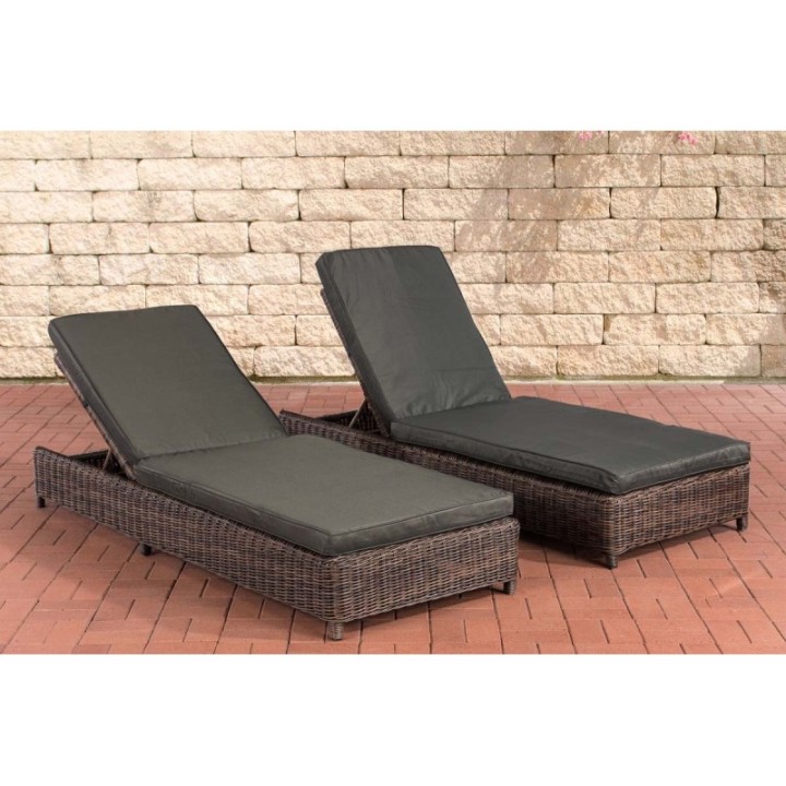 Set Sonnenliegen Burano Anthrazit