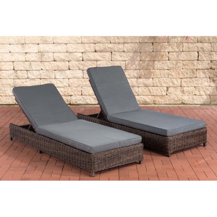 Set Sonnenliegen Burano Eisengrau