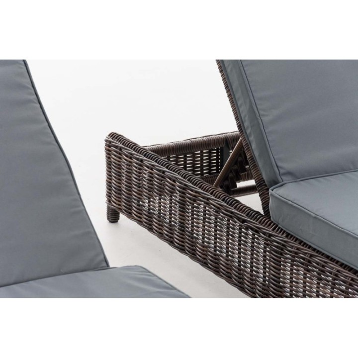 Set Sonnenliegen Burano Eisengrau