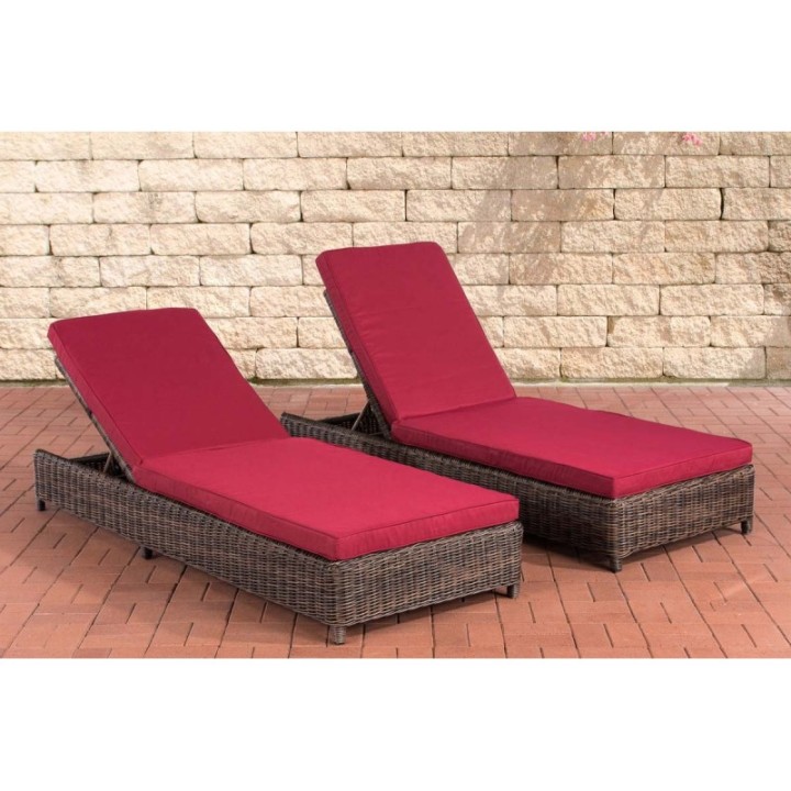Set Sonnenliegen Burano Rubinrot