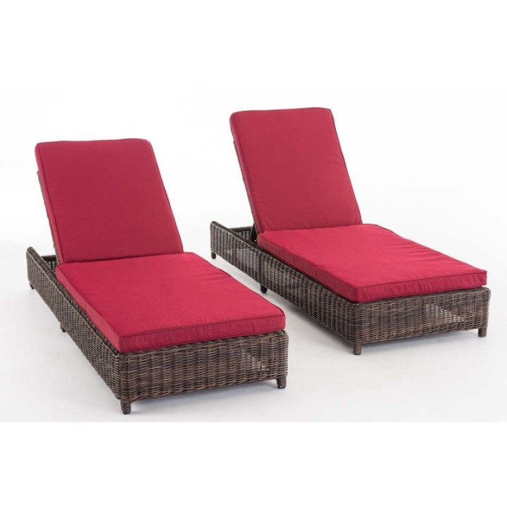 Set Sonnenliegen Burano Rubinrot