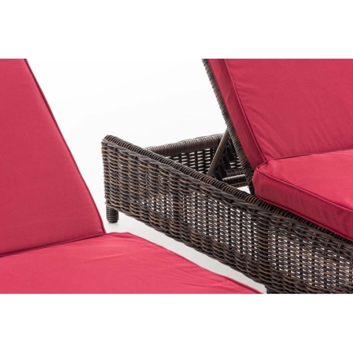 Set Sonnenliegen Burano Rubinrot