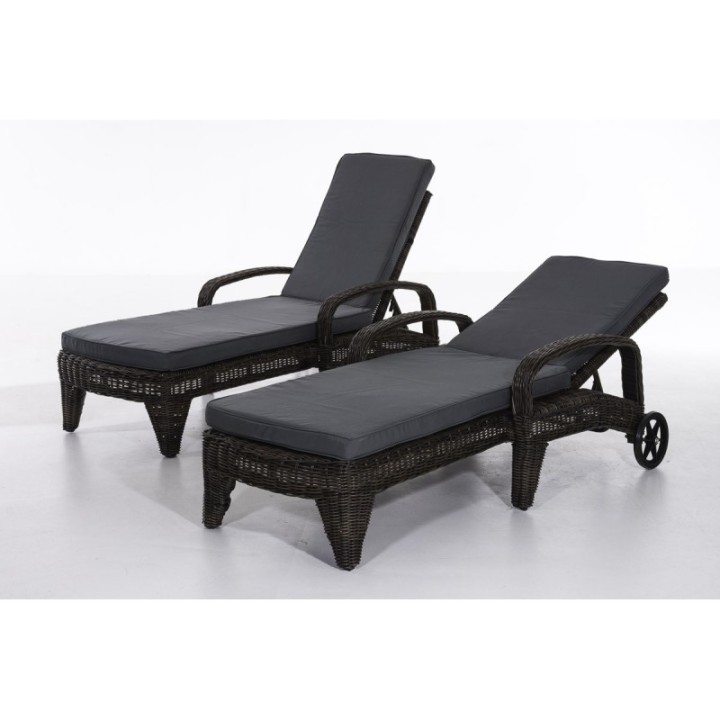 Set Sonnenliegen Luini Eisengrau