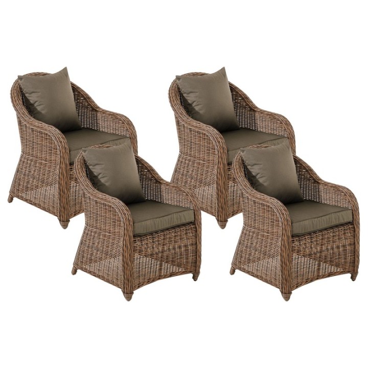 4er Set Sessel Stavanger / Farsund Anthrazit