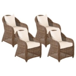 4er Set Sessel Stavanger / Farsund Cremeweiss