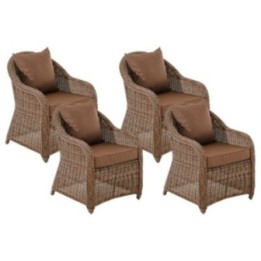 4er Set Sessel Stavanger / Farsund Terrabraun