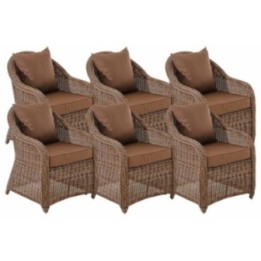 6er Set Sessel Stavanger Terrabraun