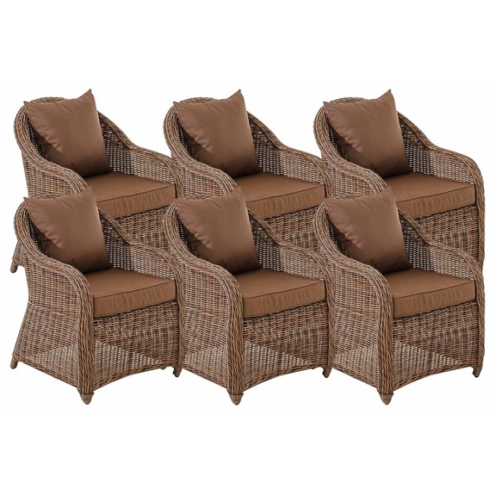 6er Set Sessel Stavanger Terrabraun