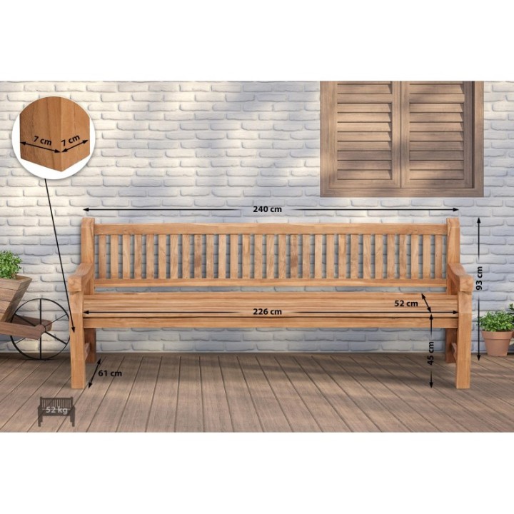 Teakbank Jackson V2 240 cm