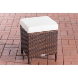 Hocker Vilato Flachrattan, creme