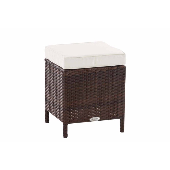 Hocker Vilato Flachrattan, creme