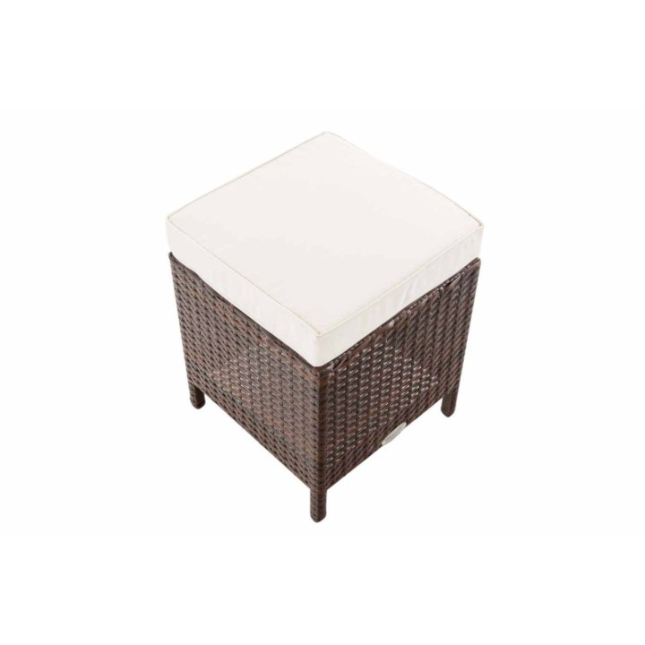 Hocker Vilato Flachrattan, creme