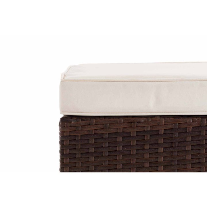 Hocker Vilato Flachrattan, creme