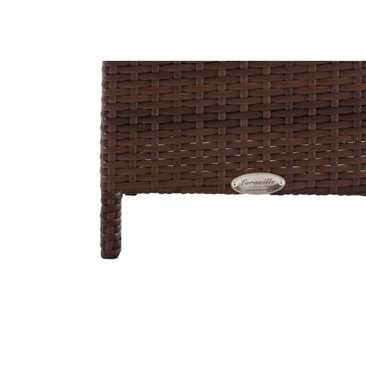 Hocker Vilato Flachrattan, creme