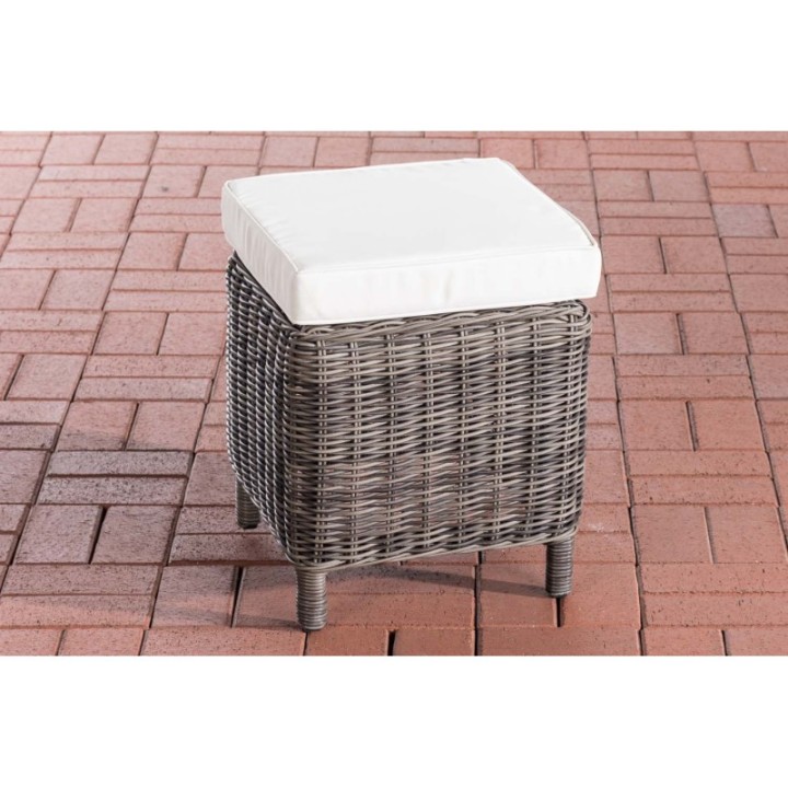 Hocker Vilato Rundrattan, creme