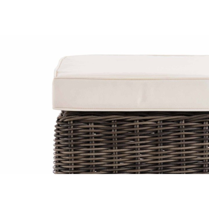 Hocker Vilato Rundrattan, creme