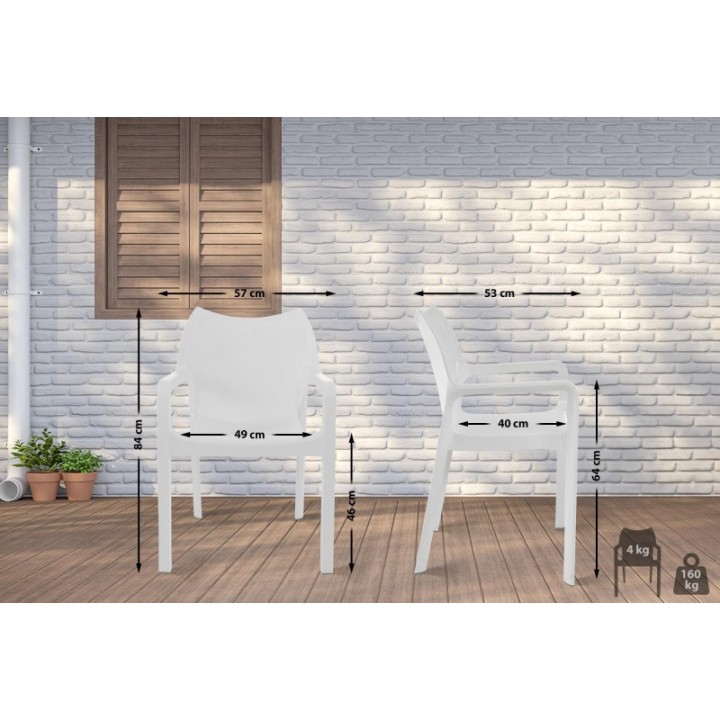 2er SET Stapelstuhl DIVA