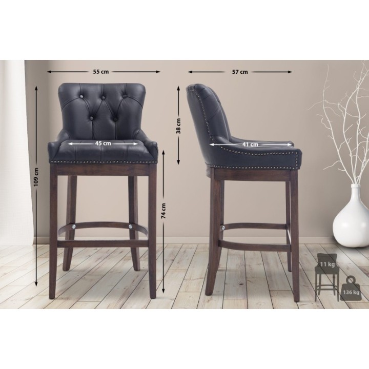 Barhocker Lakewood Echtleder, Antik