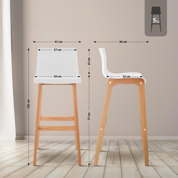 Barhocker Hoover Natura 4-Fuß Gestell
