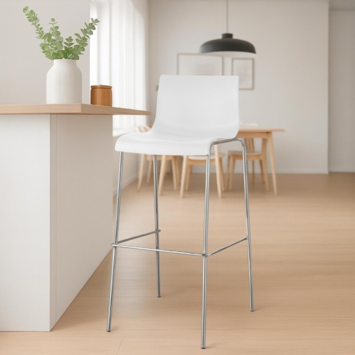 Barhocker Hoover Chrom 4-Fuß Gestell