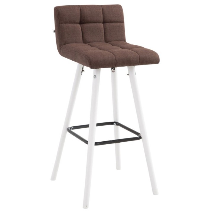 Barhocker Lincoln V2 Stoff Weiß