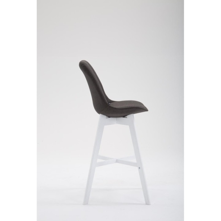 Barhocker Cannes Stoff Weiß