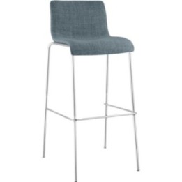 Barhocker Hoover Stoff 4-Fuß Gestell Chrom