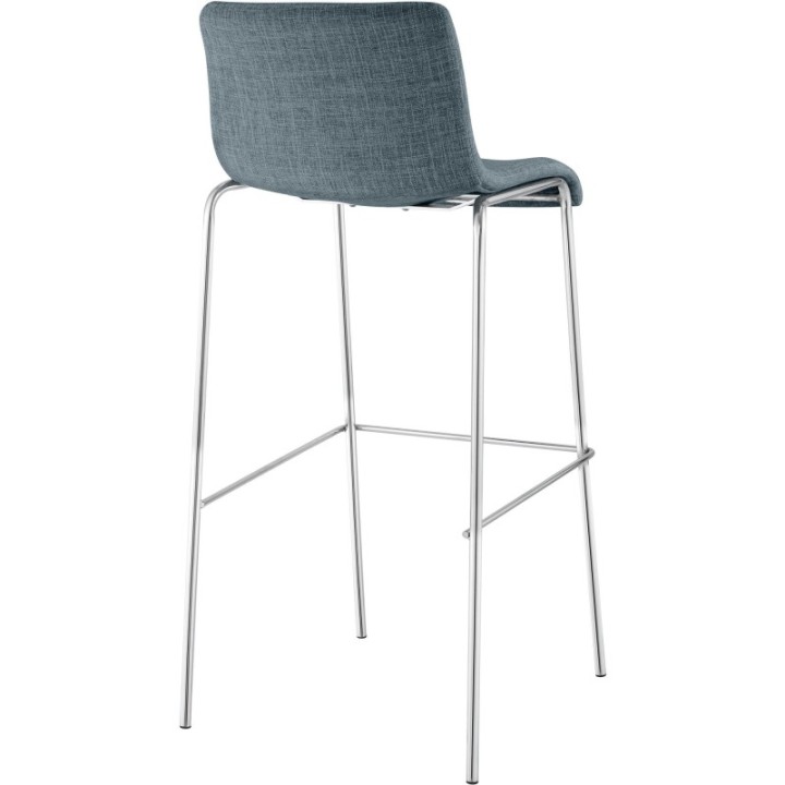 Barhocker Hoover Stoff 4-Fuß Gestell Chrom
