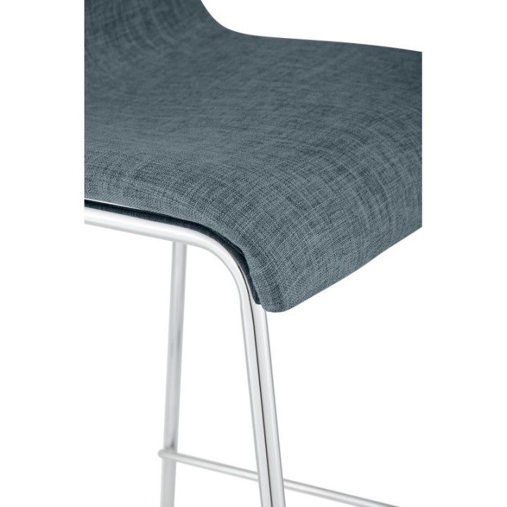 Barhocker Hoover Stoff 4-Fuß Gestell Chrom