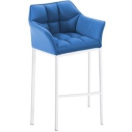 Barhocker Damaso mit 4-Fuß Gestell weiß
