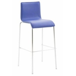 Barhocker Kado Kunstleder Rund Flach chrom