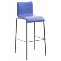 Barhocker Kado Kunstleder Rund Flach schwarz