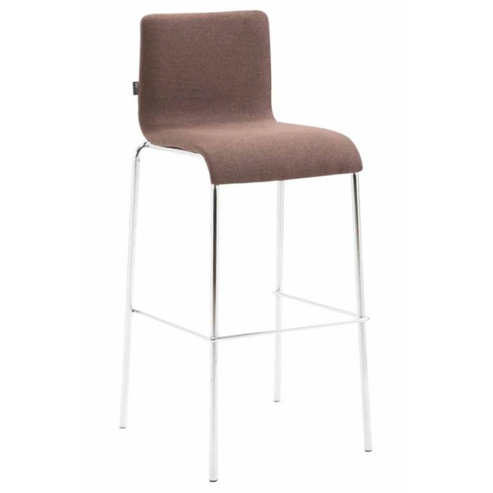 Barhocker Kado Stoff Rund Flach chrom