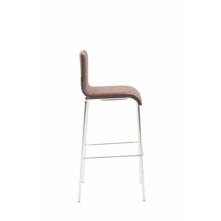 Barhocker Kado Stoff Rund Flach chrom