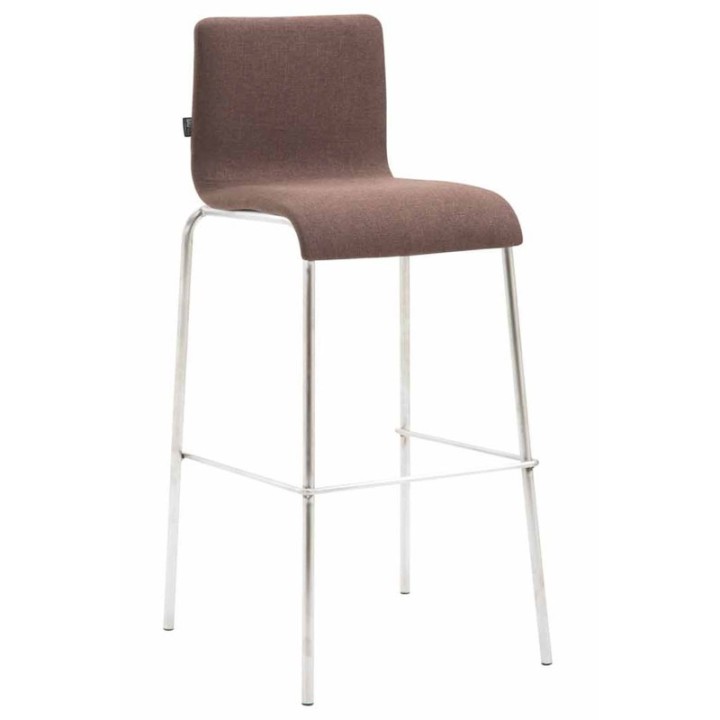 Barhocker Kado Stoff Rund Flach edelstahl